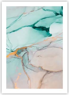 Produktbild von Poster - Poster ohne Rahmen - Marmor Abstraktion Türkis - 50x70 cm - Wand Bild - Wanddeko - Wandbilder - Kunstposter - Wandposter - Bilder - Kunstdruck - Wanddekoration - Wandbild - P2XPA50x70-4451