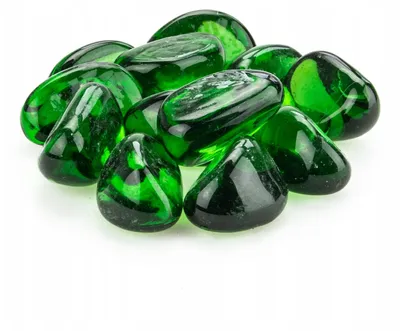 Image de Décoration d'aquarium, galets décoratifs en verre, 1-3 cm, verts, 100 g