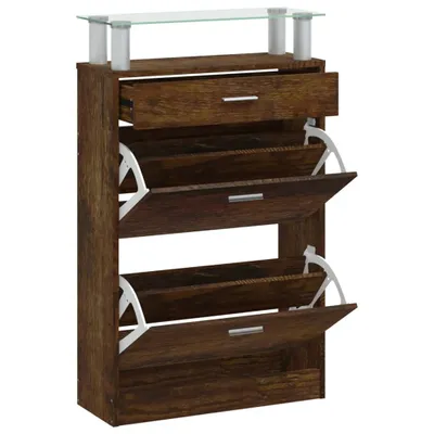 Produktbild von Schuhschrank Räuchereiche 63x24x104 cm Holzwerkstoff