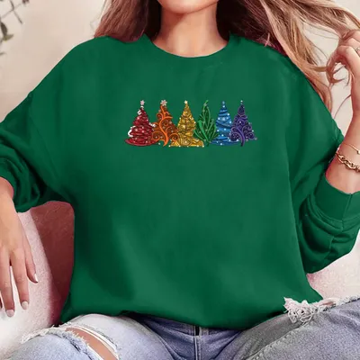 Obrázek produktu pro Dámská fleecová vánoční mikina Xmas Sweater Women Christmas Jumper, zelená, M