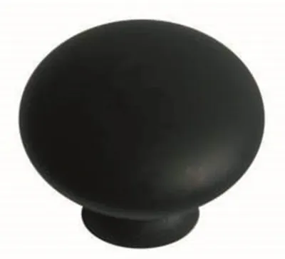 Productafbeelding van Zinken knop voor meubels, diameter 30 mm, zwart geoxideerd, set van 24 stuks