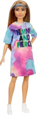 Produktbild von Barbie Fashionistas Puppe im Tie Dye Kleid, Anziehpuppe, Modepuppe