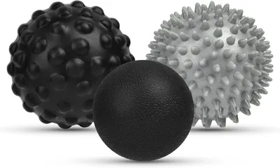 Produktbild von Faszienball-Set, 3 Stück, kleine, harte Igelball-Massagebälle, Faszienmassagebälle mit Noppen, Massagebälle zur Behandlung von Muskelverspannungen