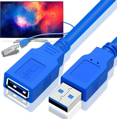 Produktbild von 3m USB 3.0 Super Speed Verlängerungskabel Kabel Verlängerung USB A-Stecker zu USB A-Buchse Datenübertragung bis 5Gbit/s 480Mbit/s PC Computer Drucker Retoo