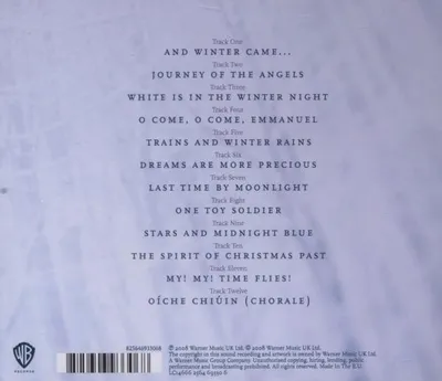 The back cover of a CD case, listing the tracklist.