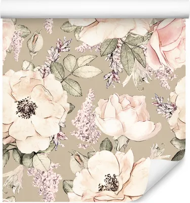 Produktbild von 10m VLIES TAPETE Rolle Blumen Pfingstrosen Blätter Natur Pflanzen XXL