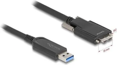 Produktbild von Delock Aktives Optisches Kabel USB 10 Gbps Typ-A Stecker zu Typ Micro-B Stecker mit Schrauben 7,5 m (83212)
