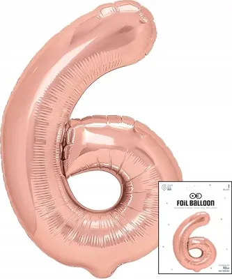 Obrázek produktu pro Fóliový balónek DIGITAL DIGITAL 6 ROSE GOLD pro narozeninovou oslavu 40cm