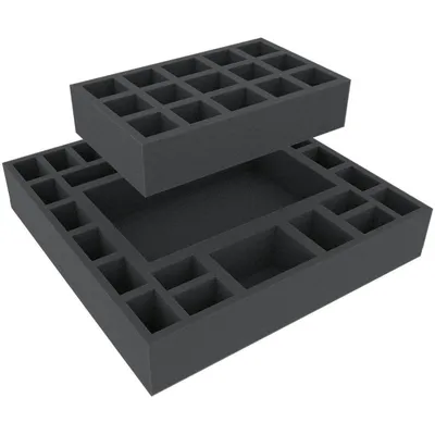 Productafbeelding van Schuimrubberinlegger van 295x295x55 mm met verstelbare compartimenten voor bordspellen