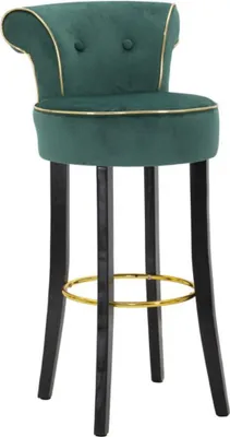 Image de Tabouret de bar FURNLUX Luxy Vert 46cm / Couleur principale : vert / Dimensions : 46 x 96 x 48 cm