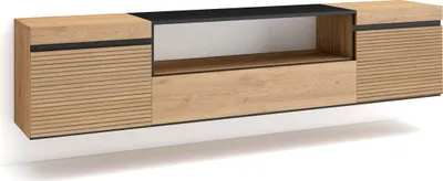 Produktbild von TV-Schrank, Lowboard, 200x35x45cm, Für TV-Geräte bis zu 80", Hängend, Eiche