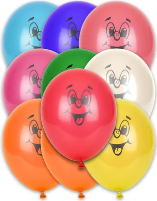 Immagine prodotto di Palloncini per feste con facce buffe 10 pezzi colorati da 27 cm - taglia unica