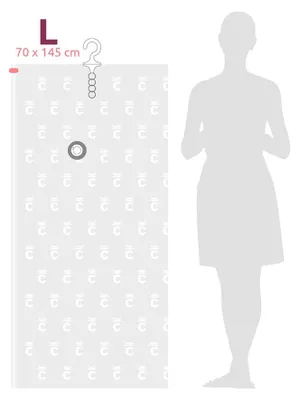 Obrázok produktu pre vákuové úložné vrecko so závesom 145 cm nylonové priehľadné