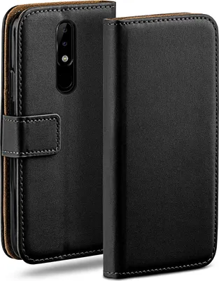 Produktbild von moex® Book Case kompatibel mit Nokia 5.1 - Hülle 360 Grad klappbar, Schwarz