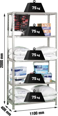 Produktbild von Metallregal ADVANTAGE SUPERPLUS 5/400 CINZA