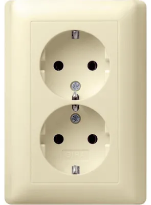 Produktbild von GIRA 078001, CEE 7/3, CEE 7/4, Weiß, 250 V, 16 A, 2,5 cm