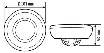 Zdjęcie produktu dla Czujnik obecności ESYLUX 180-360° Basic AP ws mt IP40