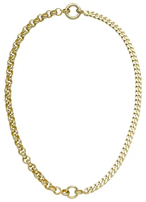Produktbild von 10,9mm Halskette Collier Erbskette & Panzerkette aus 925 Silber vergoldet 45cm