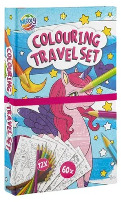 Produktbild von Grafix Reise-Malset Einhorn, Malbuch und 12 Buntstifte