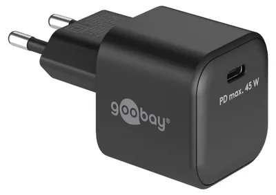 Produktbild von Goobay USB-C™ PD GaN Schnellladegerät Nano 45W Schwarz