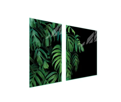Produktbild von Glasplatte und Schneidebrett 100x52 MONSTERA