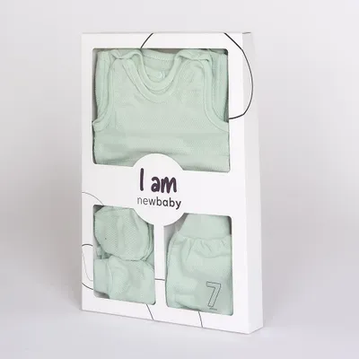 Obrázok produktu pre 7-dielna dojčenská súpravička do pôrodnice New Baby I AM mätová