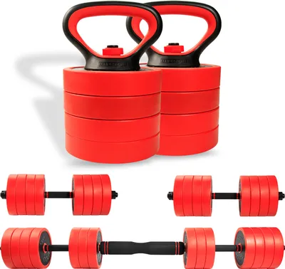 Produktbild von CCLIFE Kurzhantel langhantel 2er hantelset dumbbell verstellbar Eisen hanteln set, Color:2x20 KG mit Kettlebell-Griffe