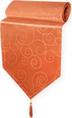 Produktbild von Tischläufer 33x160 cm Terracotta Damast Ornamente klassisch Tischdecke Läufer spitz zulaufend