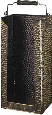 Image de Porte-briquettes laiton vieilli martelé