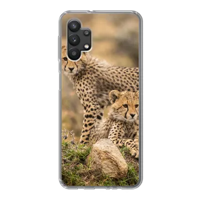 Produktbild von MuchoWow® Handyhülle Schutzhülle Hülle für Samsung Galaxy A32 5G Leopard - Jungtier - Natur Silikon Softcase Handy Hülle - Softcase