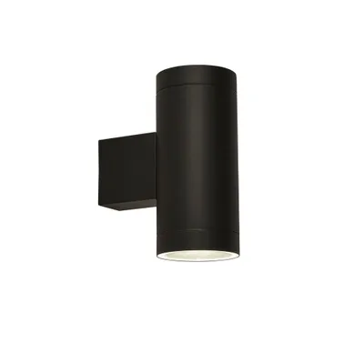 Produktbild von Außenwandleuchte, Edelstahl schwarz, Glas klar, H 20 cm
