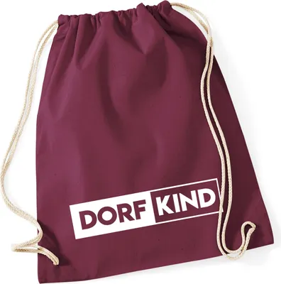 Produktbild von Huuraa Turnbeutel Dorfkind Modern 12 Liter Burgundy Baumwolle Rucksack Geschenkidee