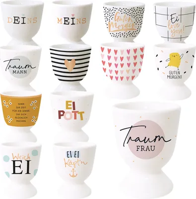 Produktbild von LS-LebenStil Echt-Gold Eierbecher Spruch "Traumfrau" edle Gute Laune Eibecher Eierhalter Eihalter Deko Frühstückstisch Geschenk Hochzeit Verlobung