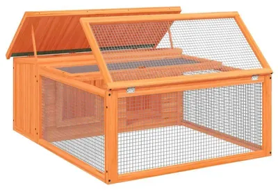 Obrázek produktu pro Králičí klec – klec pro menší zvířata – nerezová ocel – 117,5 × 97 × 47,5 cm – vodotěsná střecha – větrací drátěná mřížka – armádní zelená