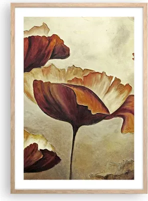 Produktbild von Gerahmtes Poster - Rahmen in heller Eiche - Mohn Blume Wiese - 50x70 cm - Wand Bild - Wanddeko - Wandbilder - Kunstposter - Wandposter - Bilderrahmen - Bilder - Kunstdruck - Wandbild - P2NPA50x70-3760