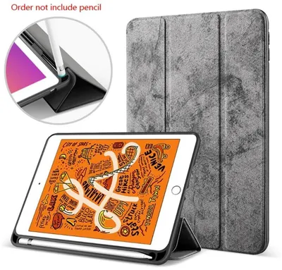 Produktbild von Schutzhülle für Apple iPad Pro 11" 2025 & iPad Pro 11" 2024 M5/M4 Smart Cover Etui Tasche Hülle Wake Up / Sleep Funktion - Grau Marmor Stifthalter