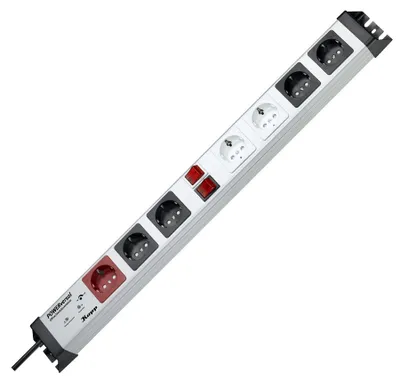 Produktbild von Kopp POWERversal, Drinnen, Typ F, IP20, Schwarz, Grau, Rot, Weiß, 7 AC-Ausgänge, 3600 W