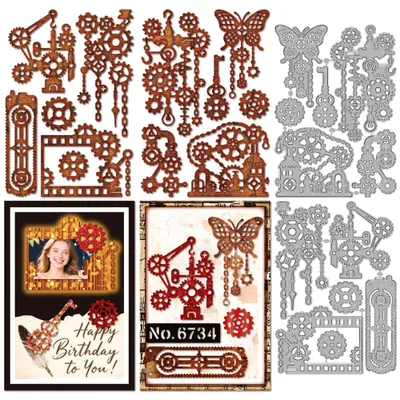 Productafbeelding van Stanzvormen met Mechanische Zahnraderen voor Scrapbooking en Kaartenmaken