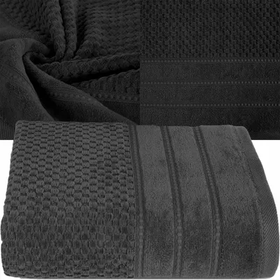 Image de Eurofirany Serviette de bain 50x90 cm Coton Noir