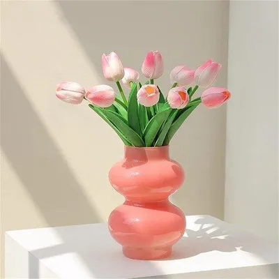 Produktbild von Moderne Hydroponische Glazen Tulpenvaas Rosa