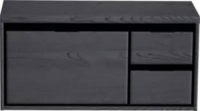 Produktbild von Waschtischunterschrank Sanox Loft BxHxT 100,2 x 48,6 cm x 45 cm Frontfarbe black oak mit Waschtischplatte 2 Schubkästen