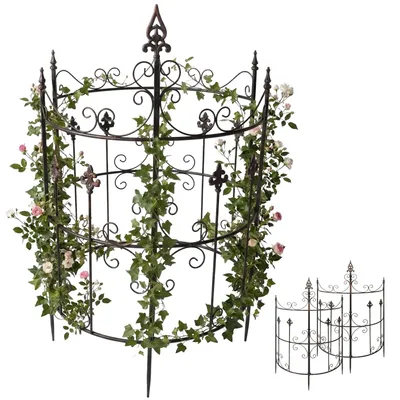 Produktbild von 2er-Set Klivia-Spalier für Kletterpflanzen | Farbe: Bronze | Abmessungen: 73x33x123 cm