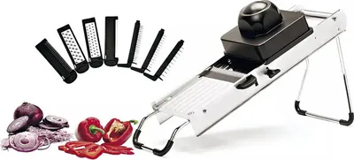 Immagine prodotto di PADERNO affettatrice a mandolino in acciaio inox/plastica, con 7 inserti