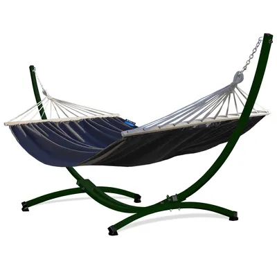 Produktbild von Potenza Outdoor Hängematte mit Gestell für 2 Personen I Stabhängematte XXL 220x160, 200kg I Grün Hängemattengestell 220kg Wetterfest