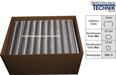 Produktbild von C-RING Klammer Hog RING HR23 verzinkt für Bostitch SC7 BeA CL24 Tjep CR 5/9-24 Akku Ringzange KL-96