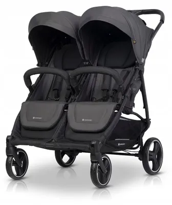 Produktbild von Kinderwagen für Zwillinge Euro-Cart Doblo schwarz faltbar bis 22 kg