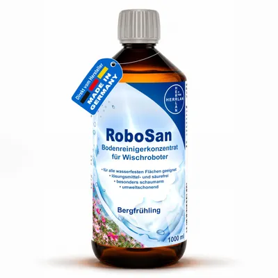 Produktbild von Wischroboter Bodenreiniger - Konzentrat 1000 ml RoboSan mit Bergfrühling-Duft HERRLAN-Qualität
