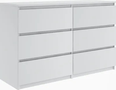 Produktbild von Schöne moderne Kommode mit 6 Schubladen 120 cm Sideboard Schrank: Weiß