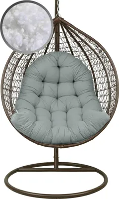 Immagine prodotto di Cuscino AMPO per poltrona sospesa 120×100 cm, cuscino da giardino per poltrona sospesa, poltrona Cocoon, altalene da giardino, grigio chiaro