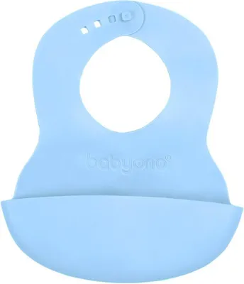 Zdjęcie produktu dla BABYONO Miękki śliniak z regulowanym zapięciem i kieszonką baby blue